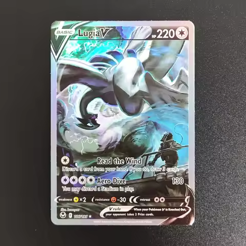PTCG Proxy 2022 Pocket EN Lugia V 186 Collectibles Card RARE Single Card Classic Game Anime Card Gif