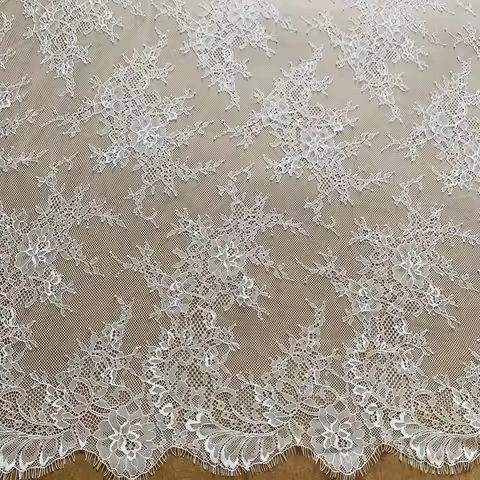 Subtle Delicate Thin Quality Eyelash Lace Fabric Hollow Lace for Dress Windows Curtains HOME DIY