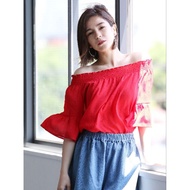 ️ Hyphen World Gallery blouse SMOKE red ️