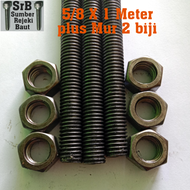 As Drat M16 Panjang 1 Meter( Drat Kasar) Baut Long Full Drat