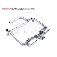 HMD Stainless Steel Exhaust Muffler Manifold Downpipe for Porsche 718 Cayman Boxster 982 Header With