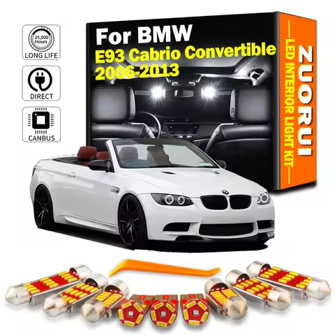 20Pcs For BMW 3 Series E93 Cabrio Convertible 2006-2011 2012 2013 Car LED Interior Sun Visor Map Dom