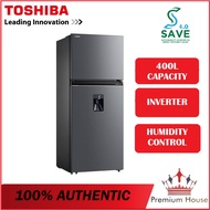 TOSHIBA GR-RT465WE-PMY(06) 2 Doors Inverter Fridge 400L Water Dispenser GR-RT465WE