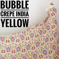 LAST STOCK Bubble Crepe India Yellow Fabric (0.5M)