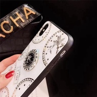 Vogue Rhinestone Clock Ring Holder Glass Phone Case OPPO A59,A73,A79,A83 With Strap czcq