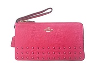 COACH Women s Lacquer Rivets Double Zip Wallet