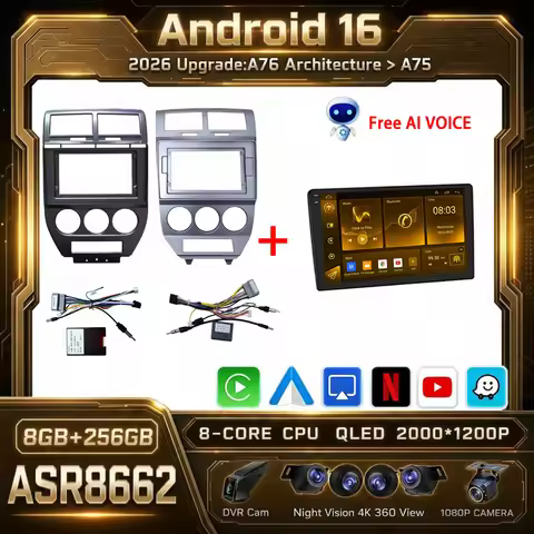Android 16 Car Radio For Dodge Caliber For Jeep Compass 1 MK Patriot 2006 - 2010 Multimedia Player G