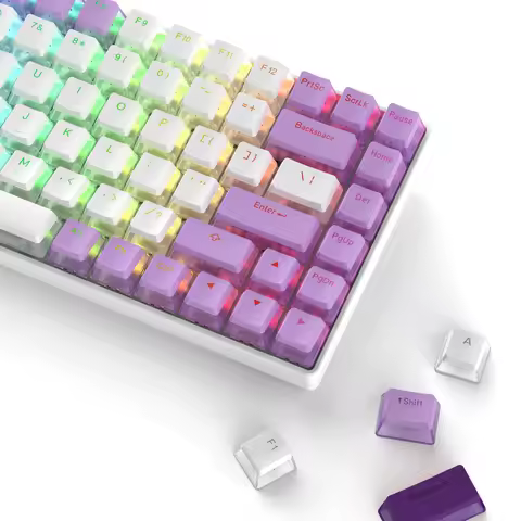165 Key Pudding PBT Keycaps Full Set Purple OEM Profile Double Shot Japaness Keycap for 100% Anne Pr