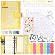 CREAMCANVAS​ Binder Budget Zipper Pockets Stationery A6 Size 6 Hole Money Saving Cash Envelopes Cash