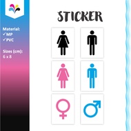 Gender sticker toilet label stickers female male symbol ladies men black white pink blue simbol jant
