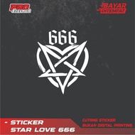 Aerox star love sticker 666 star love aerox cutting sticker