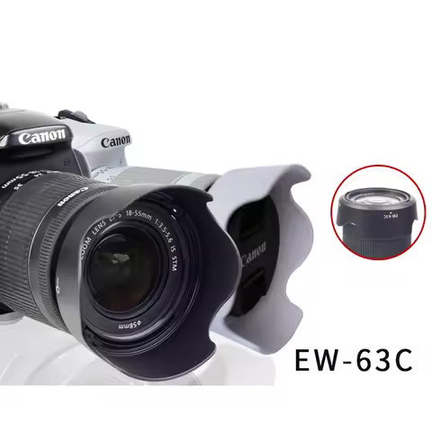 BIZOE Camera Lens Hood EW-63C Canon18-55 STM Lens SLR 800d /760d /750d /700d /200d /100d 58mm White 