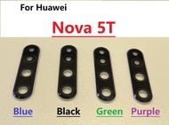 ฝาปิดเลนส์กระจกกล้องมองหลังด้านหลังพร้อมที่ยึดเฟรมอะไหล่สำหรับ Huawei Nova 5T ใหม่