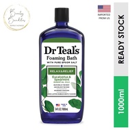 Dr Teal's Foaming Bath with Pure Epsom Salt,  Eucalyptus &amp; Spearmint, Relax &amp; Relief (1000ml)