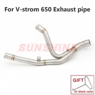 Motorcycle Exhaust Front Pipe Modified Motorcross Slip on Connect Tube Systems For Suzuki Vstrom 650