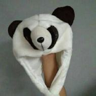 Animal Hat Panda Fur Doll Size 58cm