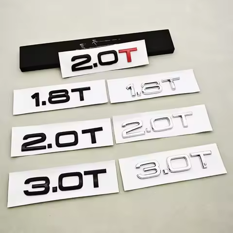 3D Letters Car Sticker Rear Trunk Badge Logo 1.8T 2.0T 3.0T Emblem For Audi A3 A4 A5 A6 A7 A8 Q2 Q3 