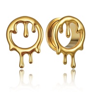 2 PCS Hypoallergenic 316 Stainless Steel 0G-1" Unique Water Drops Ear Gauges Halloween Ear Plugs for