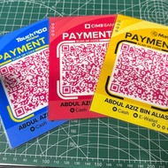 Custom QR Code Payment Display Malaysia | DuitNow QR Stand | Laminated Waterproof | Scan Payment Sig