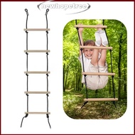 NHEV Rope Ladder 5.6ft 5 Steps 220lbs Bearing Wooden Kids Climbing Rope Ladder With Hanging Straps, 