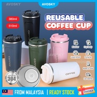 AVOSKY Coffee Cup Stainless Steel 304 Espresso Tea Mug Car Thermos Mug Thermos Cup Flask Insulated T