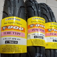 Ban Motor Dunlop Satu Pasang Ukuran 2.25/17 & 2.50/17 T900 Tube Type Performa Semua Musim