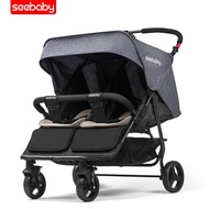 Seebaby Twin Baby Stroller Reclining Foldable Double Two-Child Artifact Baby Children Double Stroller T22