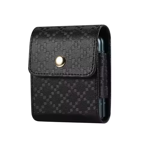 Checked Grain Leather Belt Case For Motorola Razr 40 50 60 Ultra Razr 5G 2019 Plus Cover