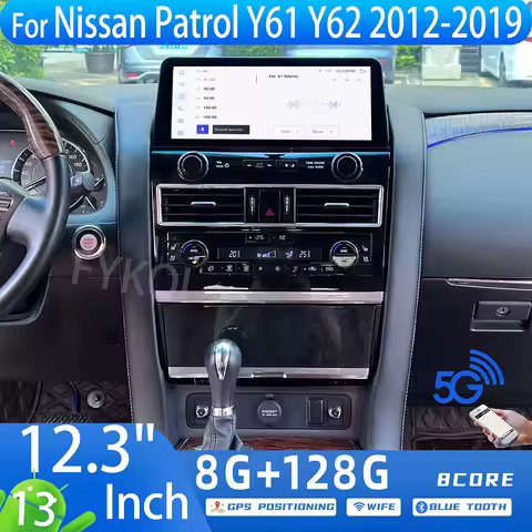 12.3" Android13 For Nissan Patrol Y61 Y62 2012-2019 Car Radio Player Qualcomm Snapdragon 6125 Carpla