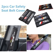 2pcs Car Safety Seat Belt Cover Proton Perodua MUGEN TRD RALLIART RECARO Carbon Fibre sponge sholder pad comfort