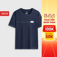 CANIFA men's T-shirt with round neck, short sleeves, basic line combination 8TS26C002