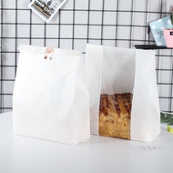 Durable Bread Bags Food-grade Bread Bags 50pcs Food-grade Kraft Paper Bread Bags with Clear Window for Bakery Packaging Durable Toast Bag for Fresh Bread Storage