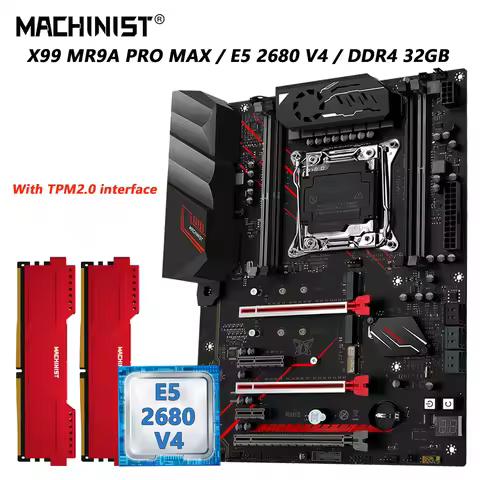 MACHINIST X99 Motherboard Combo,Optional Xeon E5 2680 V4 LGA 2011-3 CPU and DDR4 32GB RAM ATX TPM2.0