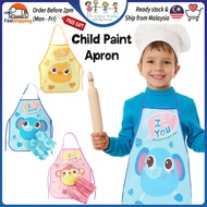 [Happy Kids] Cute Kids Apron For kids Waterproof Art Painting Apron With Arm Sleeves 儿童围裙 Apron Kana