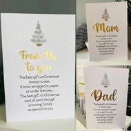 ziyi Xmas-themed Holiday Cards Golden Christmas Greeting Card for Mom and Dad Festive Family Message Card Ideal Gift for Celebrations