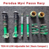 Perodua Myvi Passo Racy TEIN Basic Compact Front & Rear Adjustable With Sport Spring Set ( HI LOW ) 