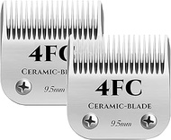 AIJALY 2pcs 4FC Blades Detachable Dog Grooming Ceramic Blades Compatible with Andis Dog Clippers,Rep