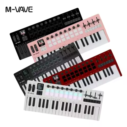 M-VAVE SMK-37 Pro Keyboard 37 Key MIDI Controller​ With Built-in Synth Engine 8 Knobs + 16 RGB Pads 