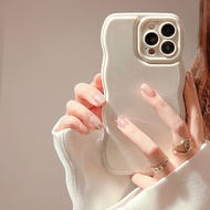 1 Piece Cute Wavy Edge Phone Case, Suitable for iPhone 14/13/12, Shockproof Soft TPU Phone Case Aest