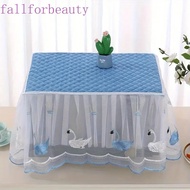 FALLFORBEAUTY Microwave Dust Cover, Rectangle Insulated Oven Cover, Room Decoration Pastoral Style Yarn Edge Dust Proof Tablecloth Kitchen Appliances