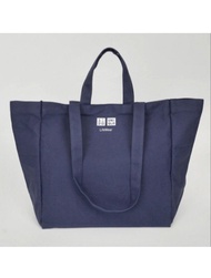 UNIQLO 帆布袋 側孭袋 深藍色