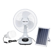 12 inch multi-purpose rechargeable fan adjustable speed LED light solar fan 6V4.5Ah battery portable