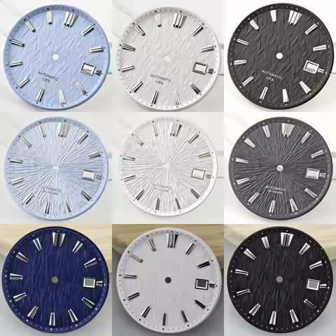 33.5mm No logo Wave Radial Vertical Waffle Wear Watch Dial Suitable for Seiko Grand NH35/36/4R/7S Mo
