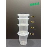 MSE 2oz 4oz 6oz 8oz Round Container Disposable Plastic Food Box Takeaway Bekas Plastik Bulat Dadih J
