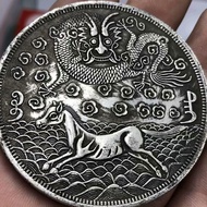 7-31-23Retro large silver dollars, diameter 6cm, silver dollars, Ta复古大银元 直径6cm拾圆银元台湾军饷大清拾两龙马银元银币铜板