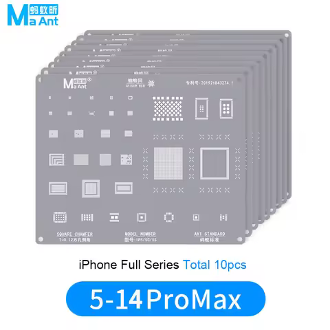 MaAnt BGA Reballing Stencil For iPhone 8-14 Pro MAX Motherboard CPU NAND IC Chipping Planting Tin Te