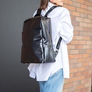 日本設計 真皮後背包 筆電包 防水 強收納力 耐用縫合技術 黑色