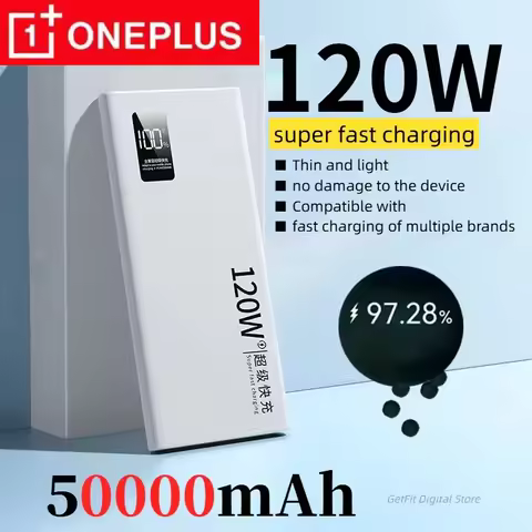 ONEPLUS 120W PowerBank 50000mAh Large Capacity Fast Charging Powerbank Portable Battery Charger For 