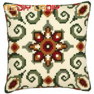 LADIY Cross Stitch Cushion Cover Pre-Printed Cross-Stitch Kit for Embroidery Mandala Cushions for Sofa Decorative Pillow Case