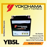 YB5L BATTERY YOKOHAMA GEL MOTORCYCLE LC135 V1 EX5 ( STARTER ) KRISS STARTER MR1 MR3 EGOS ( LAMA ) NO